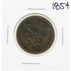 1854 Braided Hair Large Cent Coin