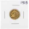 Image 1 : 1908 $2 1/2 Indian Head Quarter Eagle Gold Coin