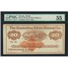 Image 1 : 1870's $20 The Manhattan Silver Mining Co. Obsolete Note PMG About Uncirculated