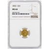 Image 1 : 1853 $1 Liberty Head Gold Dollar Coin NGC MS64