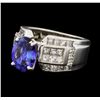 Image 2 : 18KT White Gold 2.40 ctw Tanzanite and Diamond Ring