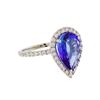 Image 2 : 14KT White Gold 4.11 ctw Tanzanite and Diamond Ring