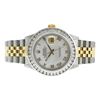 Image 7 : Rolex Men's Two Tone 14K MOP Roman 3 ctw Channel Set Diamond Datejust Wristwatch