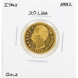 1882 Italy 20 Lira Gold Coin