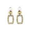 Image 1 : Sterling Silver and 18KT Yellow Gold 0.60 ctw Diamond Earrings