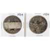Image 1 : Lot of (2) 1934 $1 Peace Silver Dollar Coins