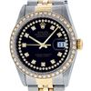 Image 2 : Rolex Men's Two Tone 14K Black String VS Diamond Datejust Wristwatch