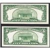 Image 2 : Lot of (2) 1953 $5 Silver Certificate Notes