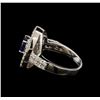 Image 3 : 14KT White Gold 1.08 ctw Blue Sapphire and Diamond Ring