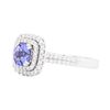 Image 2 : 18KT White Gold 1.16 ctw Tanzanite and Diamond Ring