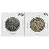 Image 1 : Lot of (2) 1916 Walking Liberty Half Dollar Silver Coins