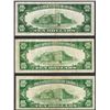 Image 2 : Lot of (3) 1934A $10 Silver Certificate Notes