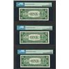 Image 2 : Lot of (3) Consecutive 1935E $1 Silver Certificate STAR Notes PMG Gem Unc. 65EPQ