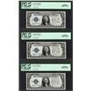 Image 1 : (3) Consecutive 1928A $1 Funnyback Silver Certificate Notes Fr.1601 PCGS Gem New