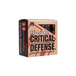 Hornady, Critical Defense, 9MM, 115 Grain, Hollow Point, Twenty-Five (25) Per box, H90250 rs