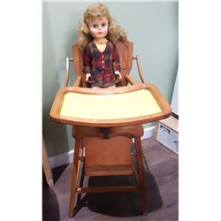 VINTAGE HIGHCHAIR W/DOLL