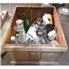 Image 1 : WOODEN CRATE W/MISC POP BOTTLES ETC