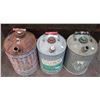 Image 1 : THREE VINTAGE GALVANIZED GAS CANS