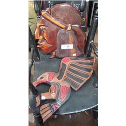 TWO NATIVE WOOD CARVINGS