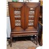 Image 1 : ANTIQUE MAHOGANY CHINA CABINET W/BARLEY TWIST LEGS