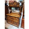 Image 1 : VICTORIAN OAK SERVER W/MIRRORED GALLERY