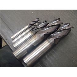 Misc Sized Solid Carbide Rougher End Mills, 5 Total