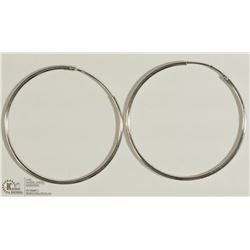 STERLING SILVER LARGE HOOP EARRINGS