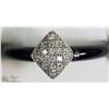 Image 1 : STERLING SILVER CUBIC ZIRCONIA ONYX RING SIZE 6