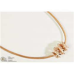 STERLING SILVER  CZ PENDANT W/FASHION CORD