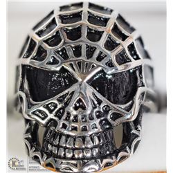 STERLING SILVER MEN'S SKULL SHAPE (SIZE 10) RING