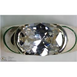 STERLING SILVER CUBIC ZIRCONIA MEN'S RING SIZE 8