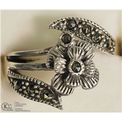 STERLING SILVER MARCASITE RING SIZE 5.5