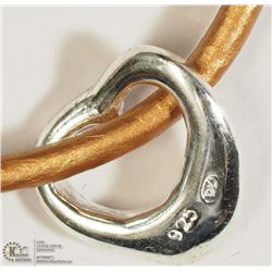 STERLING SILVER HEART PENDANT W/FASHION CORD