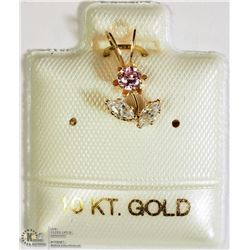 10K GOLD CUBIC ZIRCONIA PENDANT