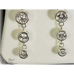STERLING SILVER CUBIC ZIRCONIA STUD EARRINGS