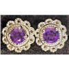 Image 1 : STERLING SILVER AMETHYST 2 IN 1  STUD EARRINGS