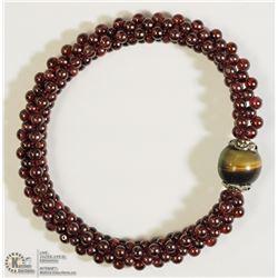GARNET, TIGER EYE, LAPIS BRACELET