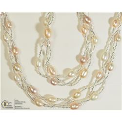 ST. SILVER FRESHWATER PEARL NECKLACE & BRACELET