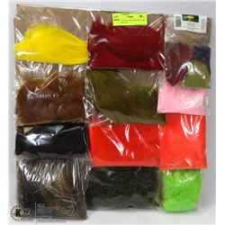 BOARD OF FLY TYING HACKLE AND FEATHERS INCL