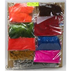 BOARD OF FLY TYING HACKLE AND FEATHERS INCL