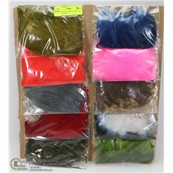 BOARD OF FLY TYING HACKLE AND FEATHERS INCL