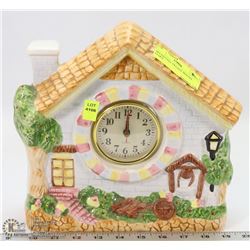 DECORATIVE VILLAGE MANTEL CLOCK