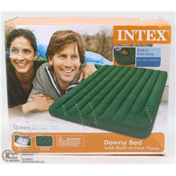 INTEX DOWNY BED WITH BUILT IN FOOT PUMP QUEEN SIZE