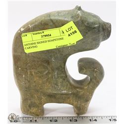 ANTOINE SIGNED SOAPSTONE CARVING