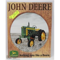 JOHN DEERE TIN SIGN - 16"H X 12"W