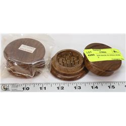 2 NEW WOOD MADE IN INDIA HERB CRUSHERS