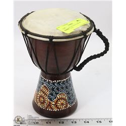 SMALL AFRICAN HAND DRUM HANDPAINTED