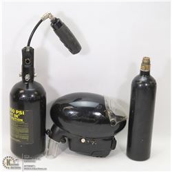 FLAT OF PAINTBALL ACCESSORIES