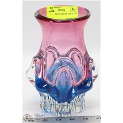 VINTAGE MULTI COLOR ART GLASS VASE