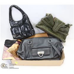 BOX OF HANDBAGS